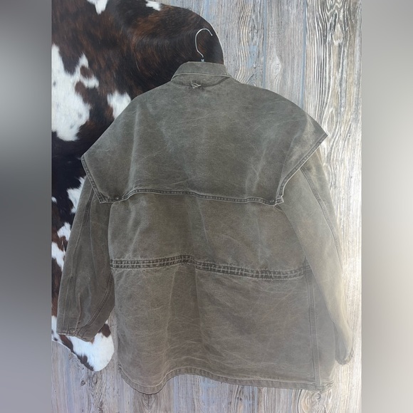 Vintage Carhartt 90s olive green canvas work jacket men’s size XL - Picture 6 of 9